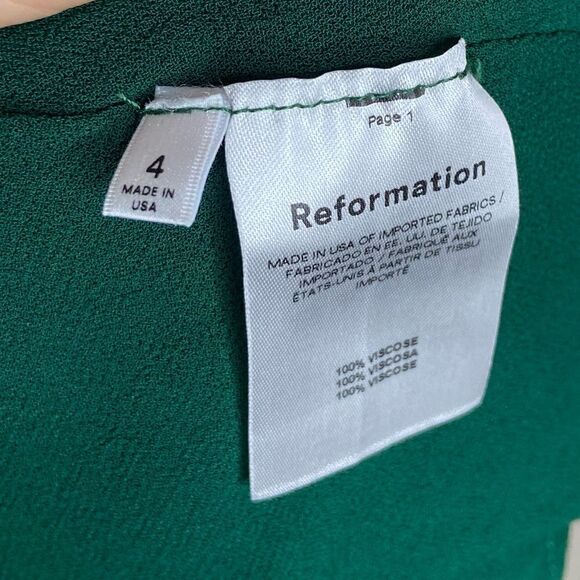 Reformation Byron Mini Green Dress Floral Size 4 - Picture 11 of 11